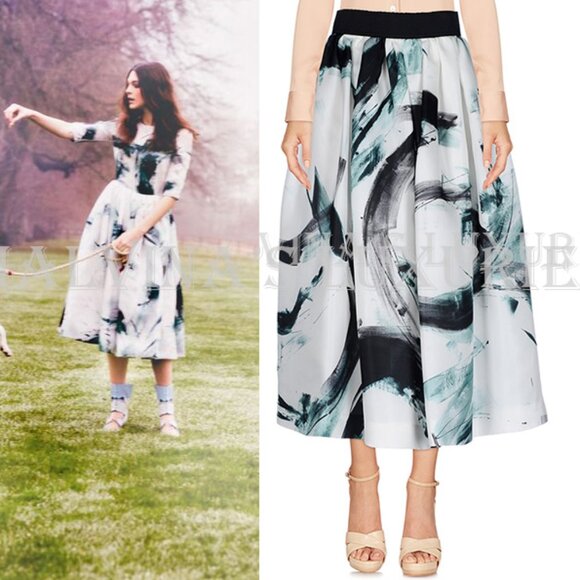 DOLCE & GABBANA SKIRT MIKADO BRUSHSTROKE PAINT SILK FULL sz IT 42 US 6 - Picture 1 of 15